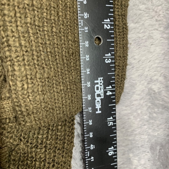 Express Women’s Olive Green Sweater Dress Size Small 100% Cotton Long Sleeve Tun - Picture 4 of 8